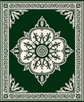 Deep Emerald Floral Lattice Rug