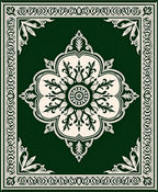 Deep Emerald Floral Lattice Rug