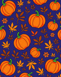 Autumn Orange Pumpkin Leaf Medley Rug