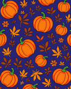 Autumn Orange Pumpkin Leaf Medley Rug