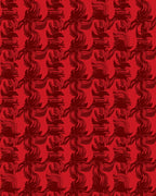 Crimson Abstract Floral Swirl Rug