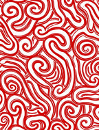 Vibrant Red Swirl Abstract Rug