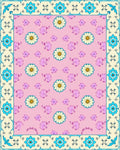 Pink Floral Garden Border Rug