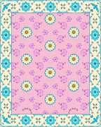 Pink Floral Garden Border Rug