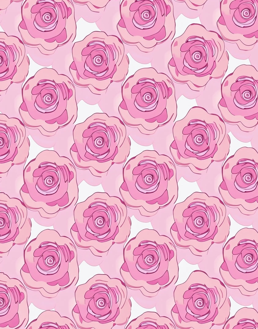 Pink Rose Garden Floral Arrangement Rug