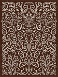 Chocolate cream ornate vine scrollwork Rug