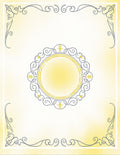 Elegant Yellow Gray Floral Medallion Frame Rug