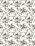 Neutral Cream and Brown Damask Flourish Rug