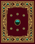 Ornate Teal and Gold Jewel Medallion Rug
