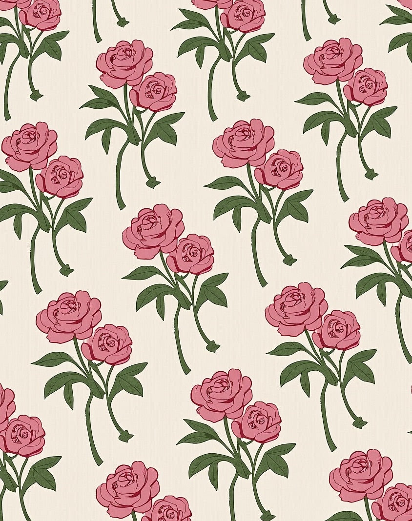 Vintage Pink Peony Garden Rug