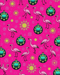Pink Flamingo Christmas Ornaments Sunburst Rug