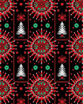 Festive Red Snowflake Christmas Tree Rug