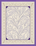 Cream Purple Floral Vine Border Rug