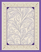 Cream Purple Floral Vine Border Rug