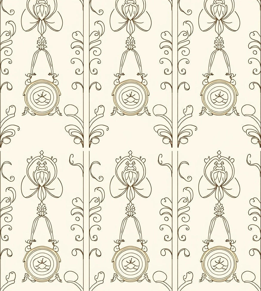 Elegant Bronze Floral Arch Border Rug