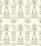Elegant Bronze Floral Arch Border Rug