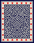 Navy Red Cream Interlocking Geometric Stars Rug