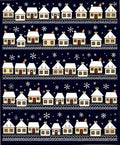 Winter Village Snowflakes Snowy Houses Rug