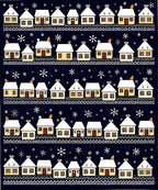 Winter Village Snowflakes Snowy Houses Rug
