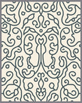 Cream Organic Swirl Scrollwork Rug