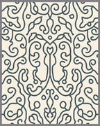 Cream Organic Swirl Scrollwork Rug