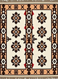 Cream and Brown Geometric Medallion Rug
