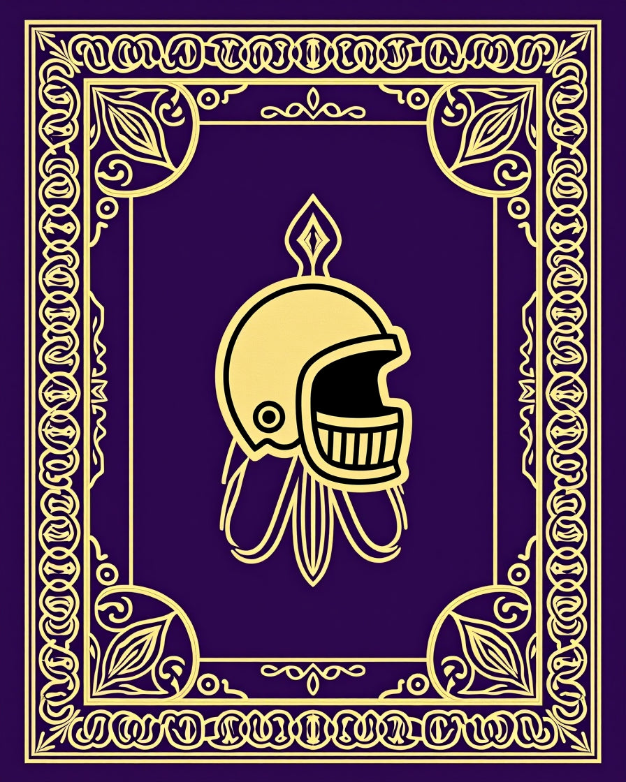 Royal Purple Gold Helmet Emblem Rug