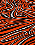 Bold Orange White Black Swirl Rug