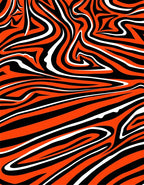 Bold Orange White Black Swirl Rug