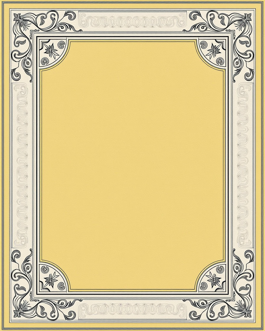 Classic Ivory Black Floral Border Rug