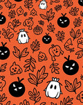 Spooky Orange Halloween Ghost Pumpkin Collection Rug