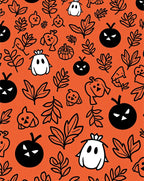 Spooky Orange Halloween Ghost Pumpkin Collection Rug