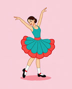 Joyful Ballerina Skirt Pink Pose Rug