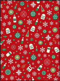 Red Snowflake Party Objects Rug
