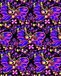 Vibrant Butterfly Garden Floral Medallion Rug