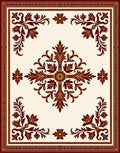 Elegant Burgundy and Gold Floral Medallion Rug