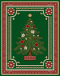 Emerald Green Christmas Tree Medallion Rug