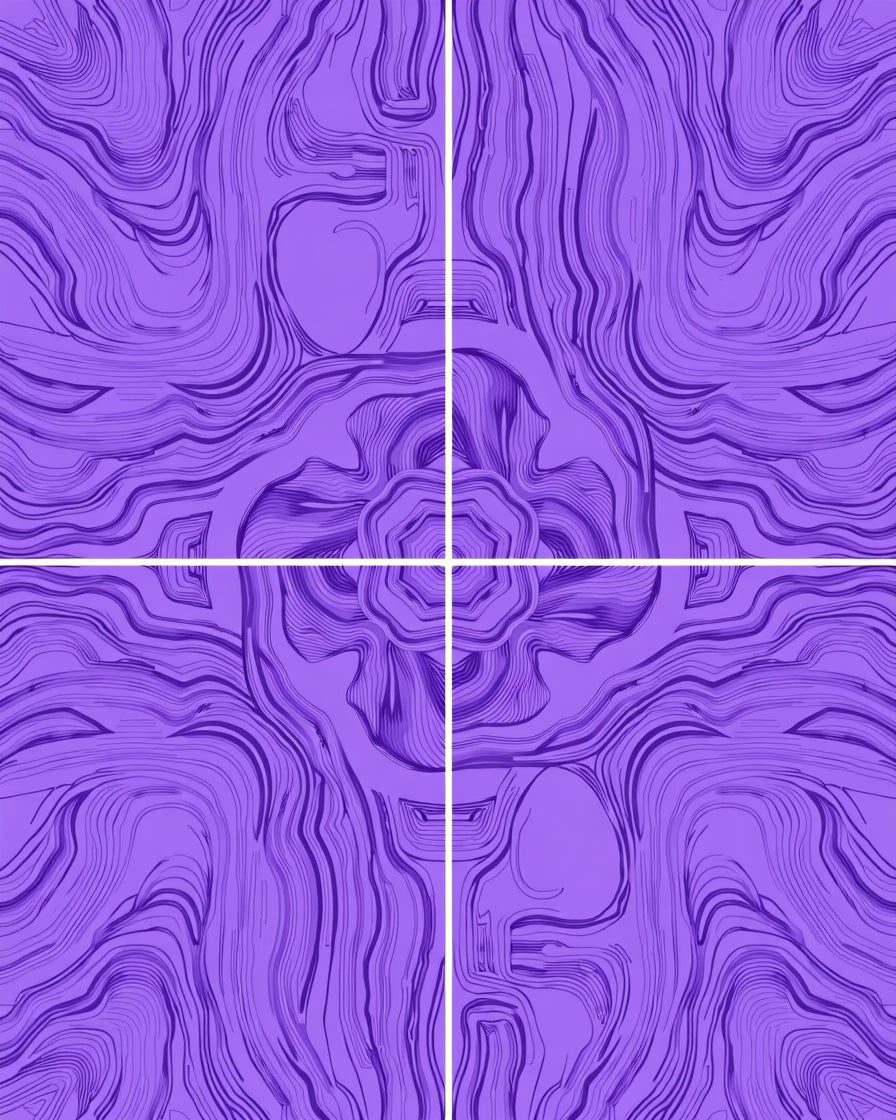 Deep Violet Swirl Mandala Rug