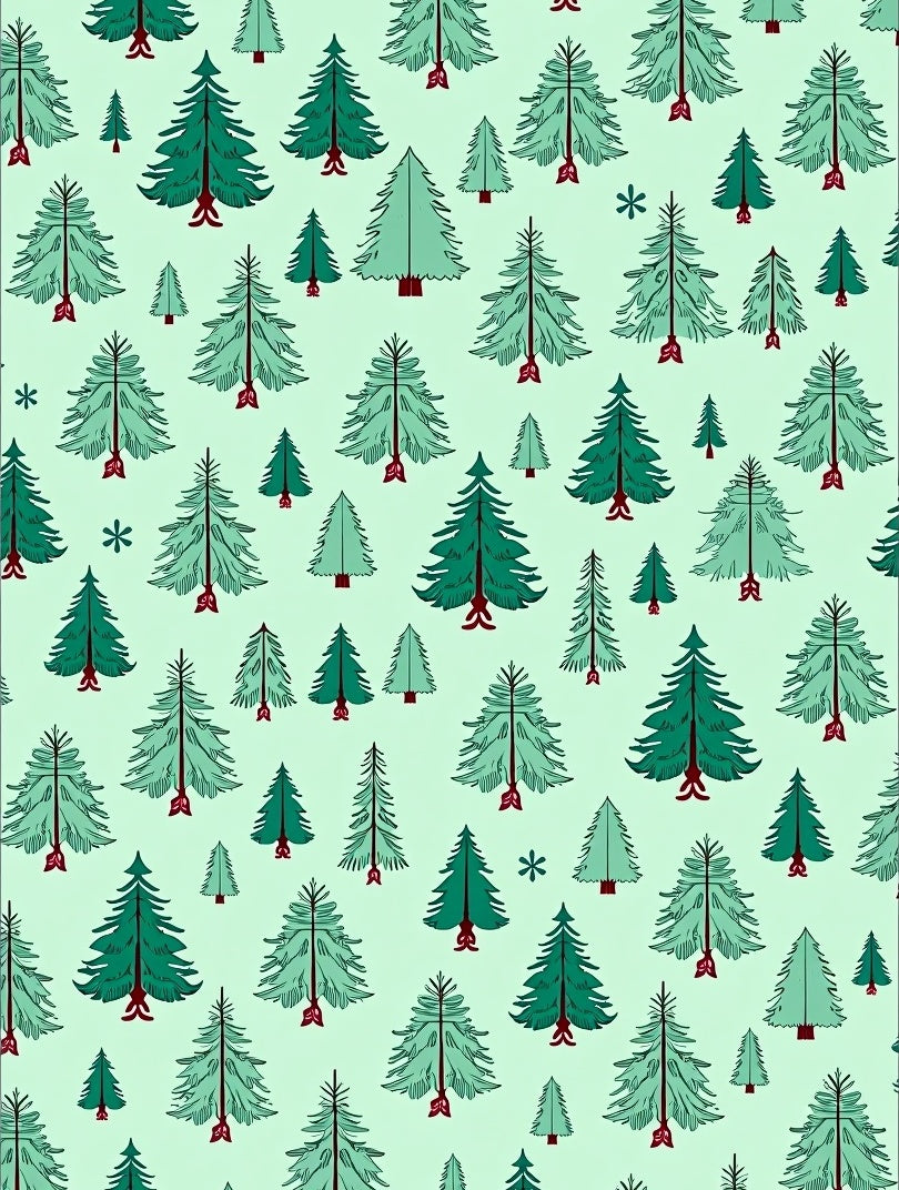 Evergreen Forest Christmas Trees Rug