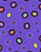 Purple Abstract Organic Circles Rug