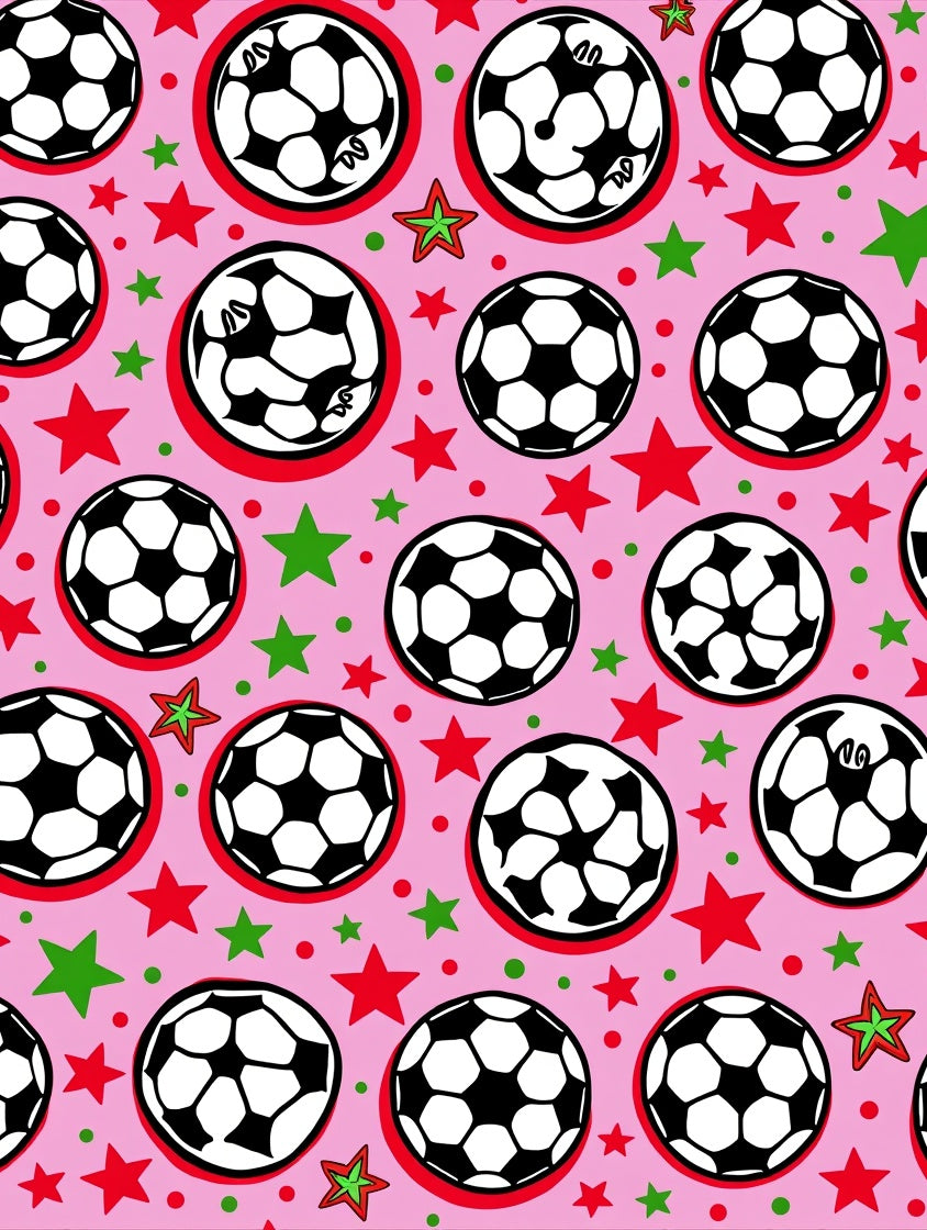 Pink Retro Soccer Star Celebration Rug