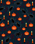 Spooky Black Cats Pumpkin Candle Scatter Rug