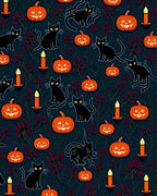 Spooky Black Cats Pumpkin Candle Scatter Rug