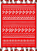 Red White Folk Art Stripes Rug