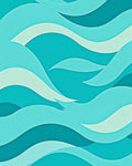 Cool Teal Ocean Waves Abstract Rug
