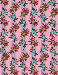 Pink Striped Floral Bouquet Rug