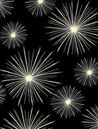 Cream Burst Starburst on Black Rug