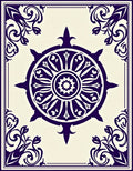 Deep Violet Wheel Floral Corner Rug