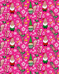 Pink Christmas Gnomes Candy Canes Rug