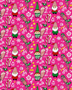 Pink Christmas Gnomes Candy Canes Rug